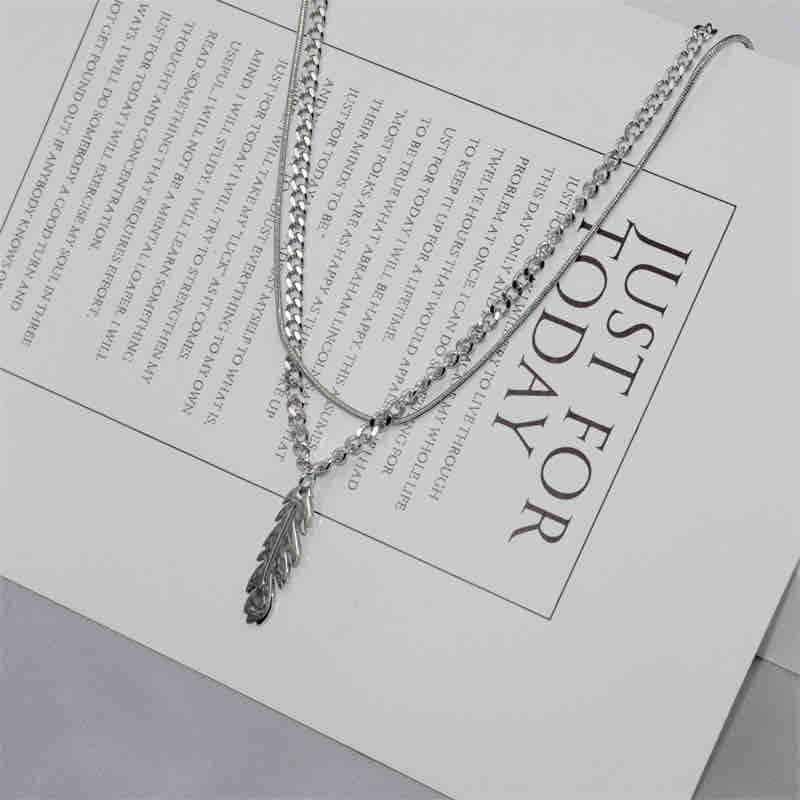 Double Layer Feather Necklace