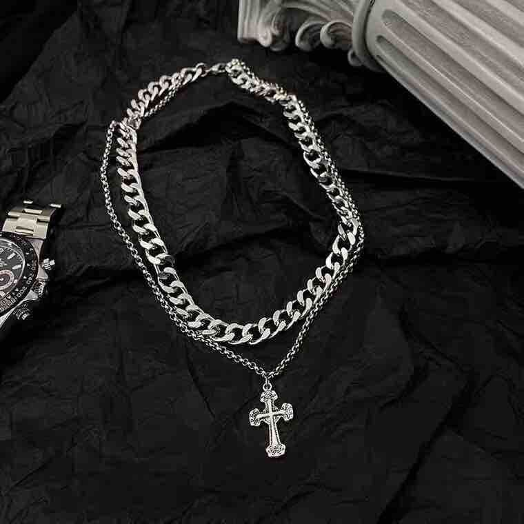 Double Layer Cross Necklace